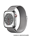 Apple Watch Series 8 GPS + Cellular leasen, 41 mm oder 45 mm Edelstahlgehäuse Silber, Milanaise Armband Silber